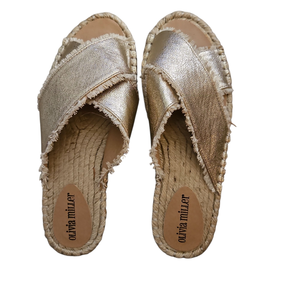 Olivia Miller Gold Espadrille Shoes
